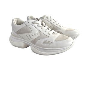 Tory Burch  Tory Sport White Leather & Suede Women's Sneakers Lace Up Size 7M